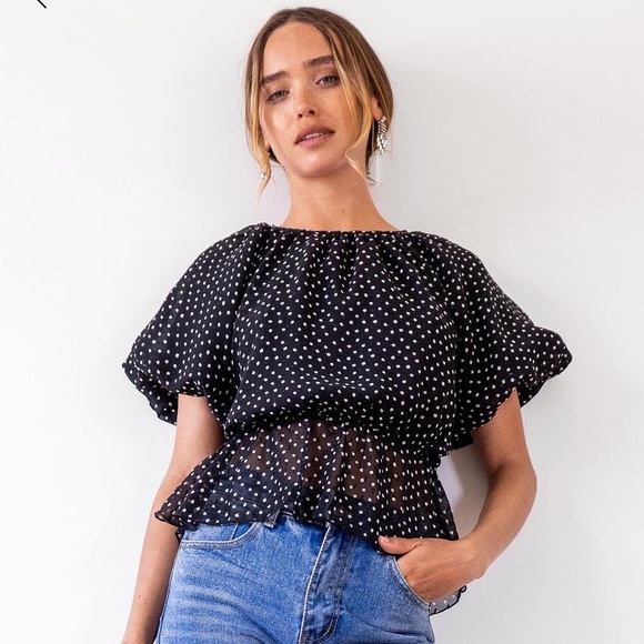 Puff Sleeve Polka Dot Blouse - Picture 3 of 3